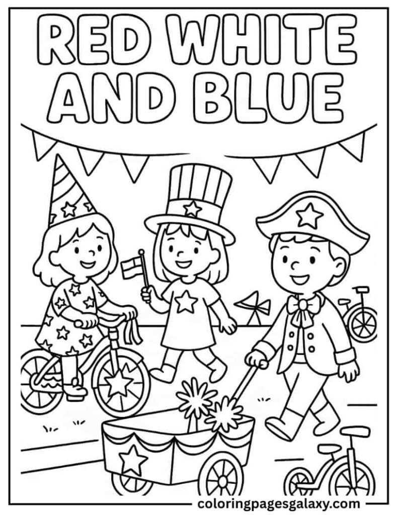 Children In Patriotic Costumes Celebrating Independence Day