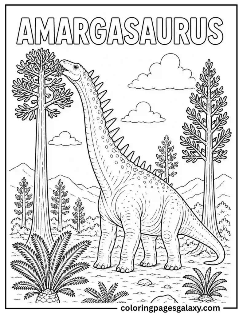 Graceful Amargasaurus Coloring Page
