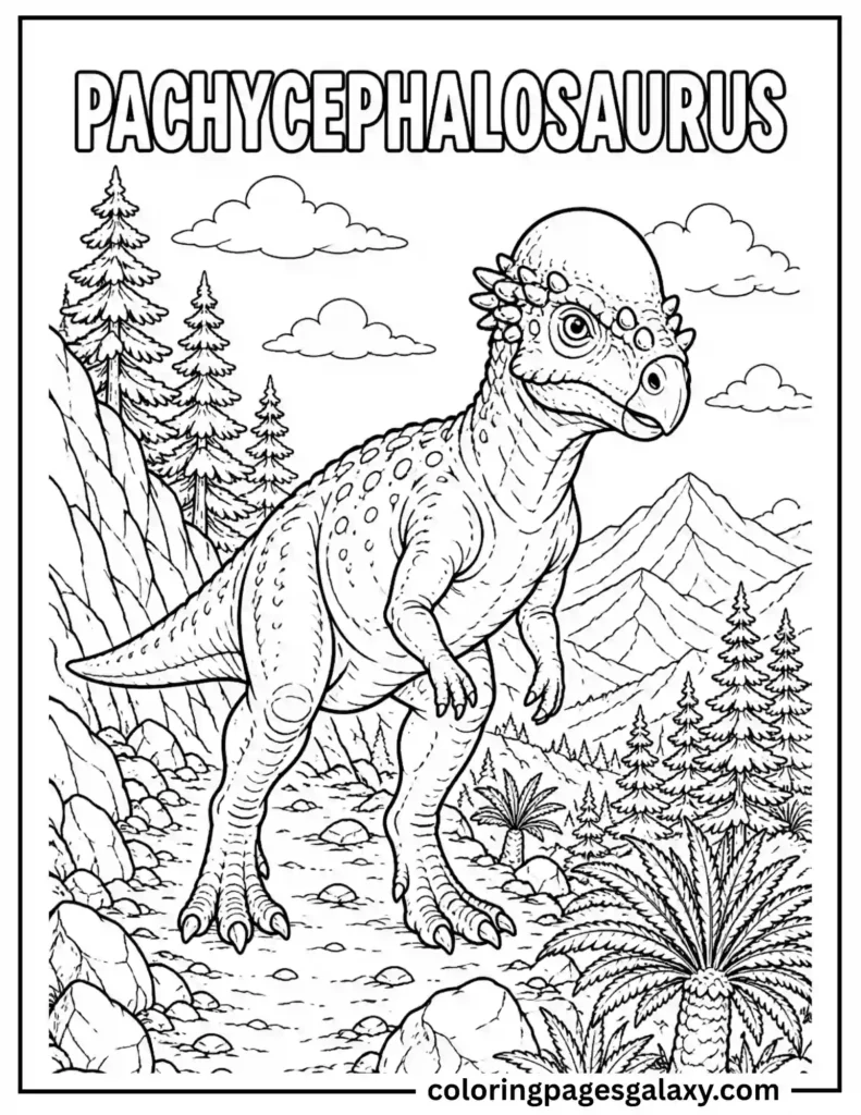 Pachycephalosaurus Coloring Page
