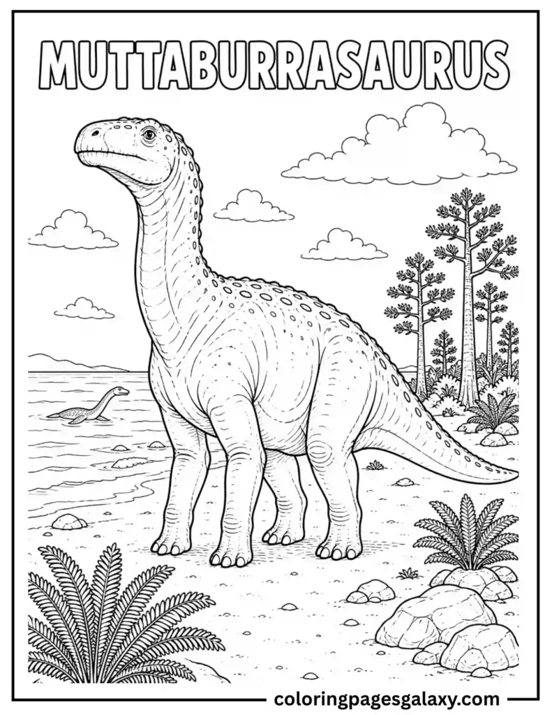 Proud Muttaburrasaurus Coloring Page