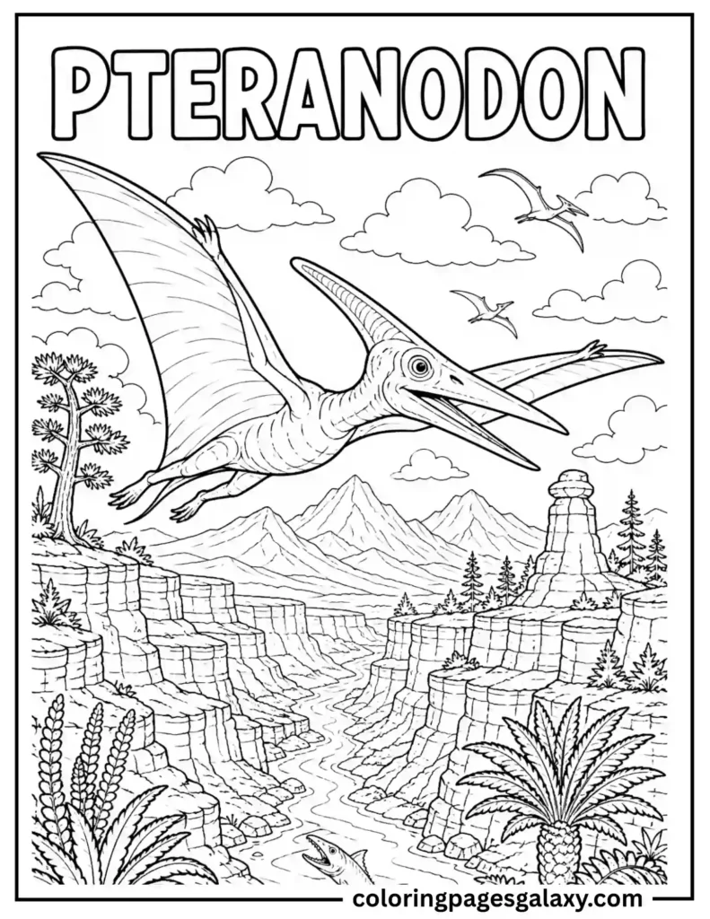 Pteranodon Dinosaur Coloring Page