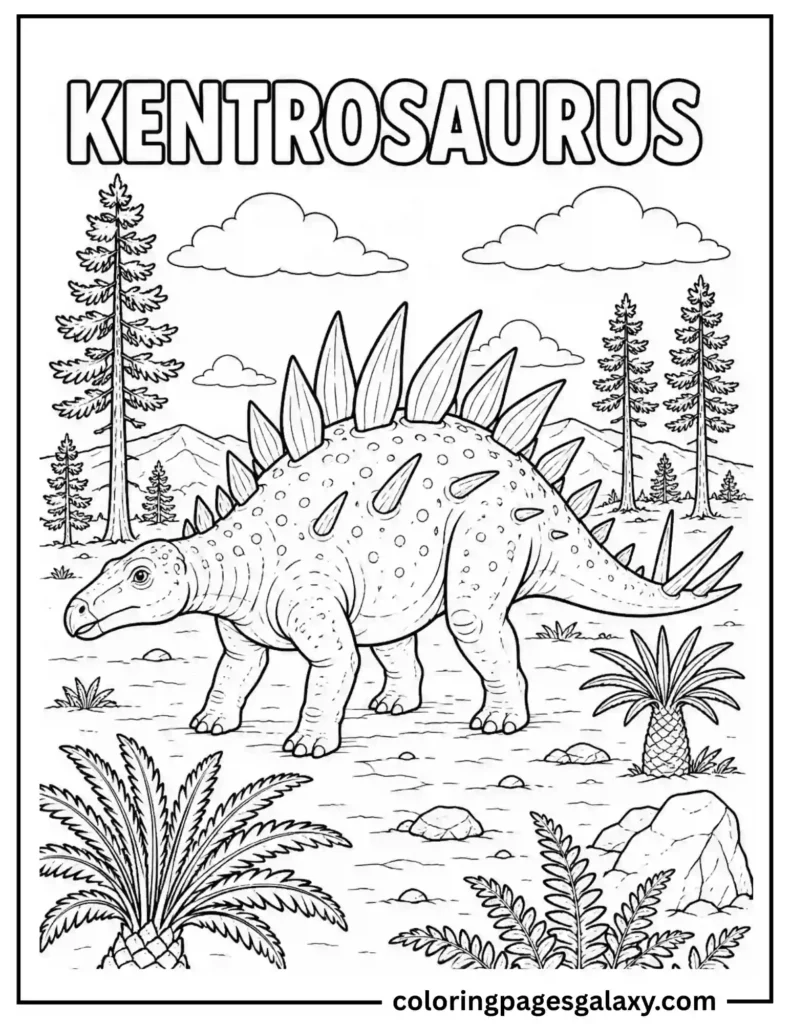 Spiky Kentrosaurus Coloring Page