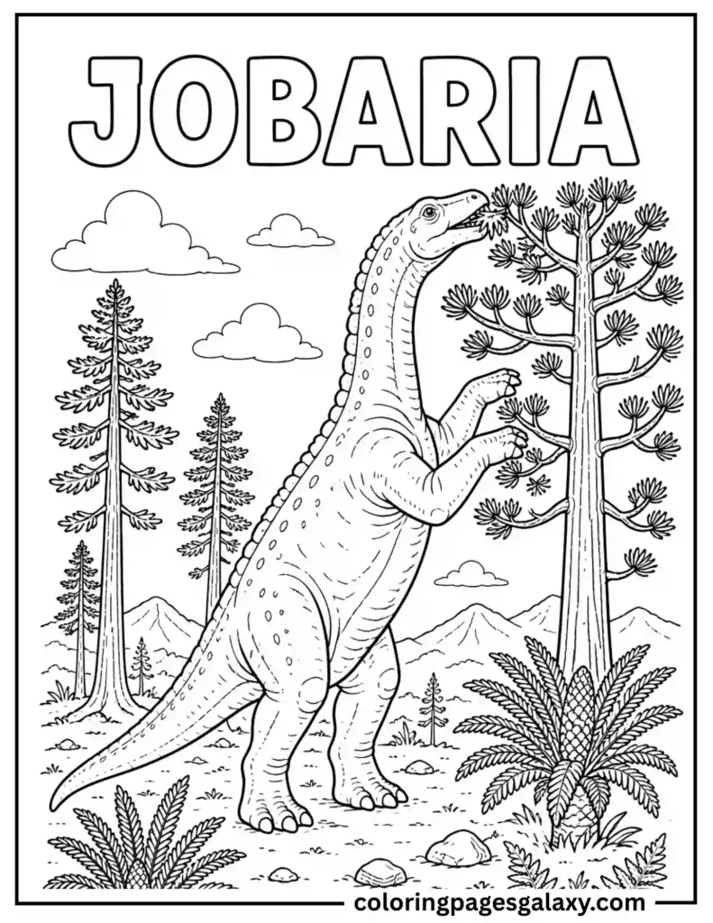 Towering Jobaria Reaching High Treetops Coloring Page For Kids