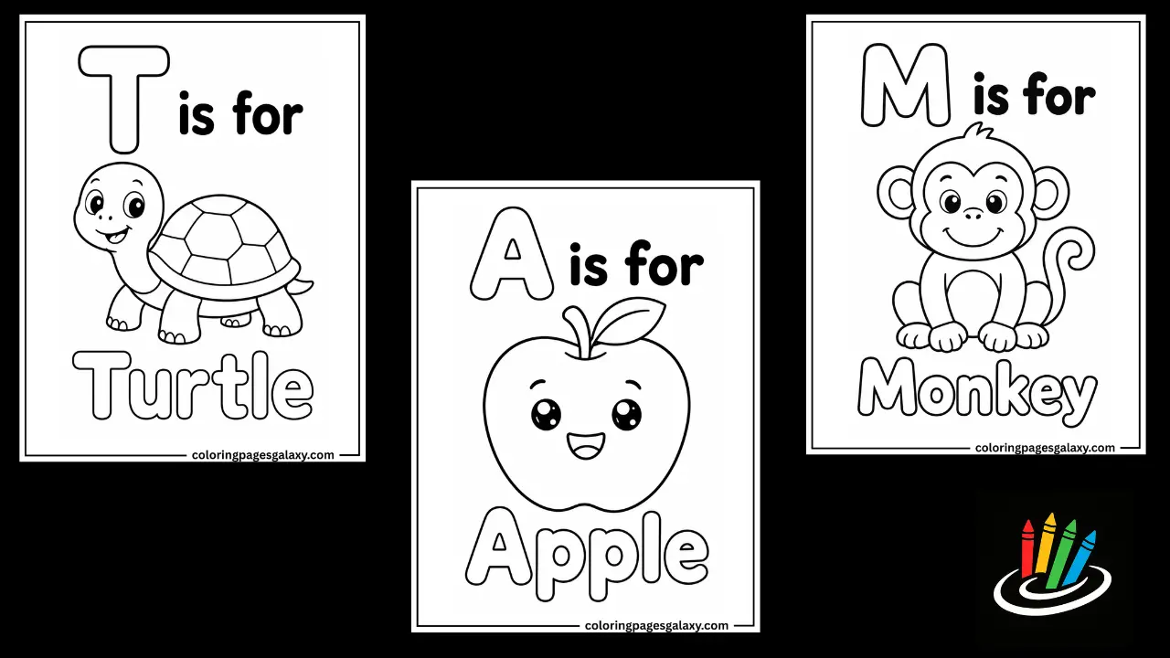 Alphabet coloring pages for kids