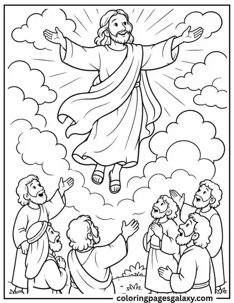 Ascension Of Jesus Coloring Page