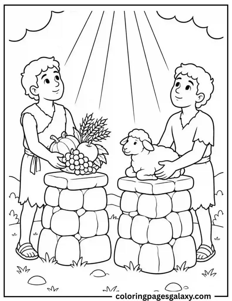 Cain And Abel Offering Coloring Page