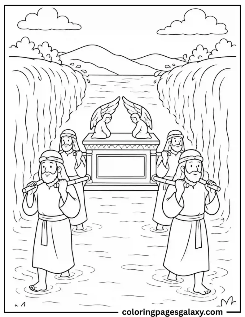 Crossing The Jordan River Coloring Page