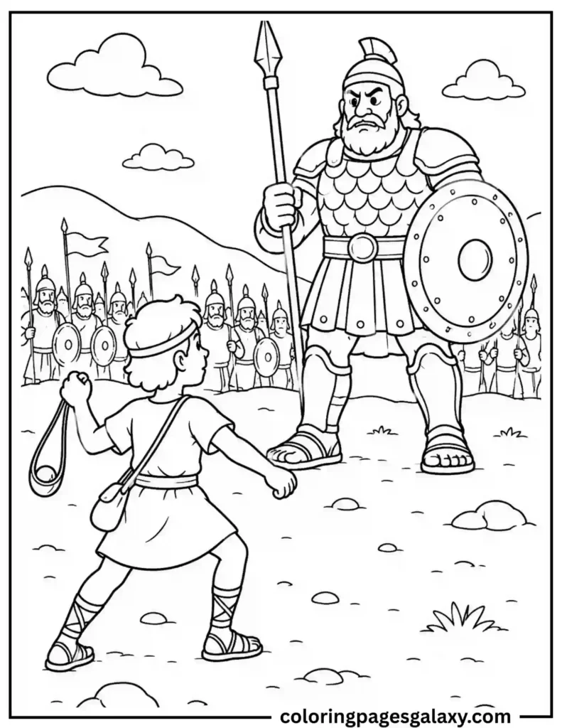 David And Goliath Coloring Page