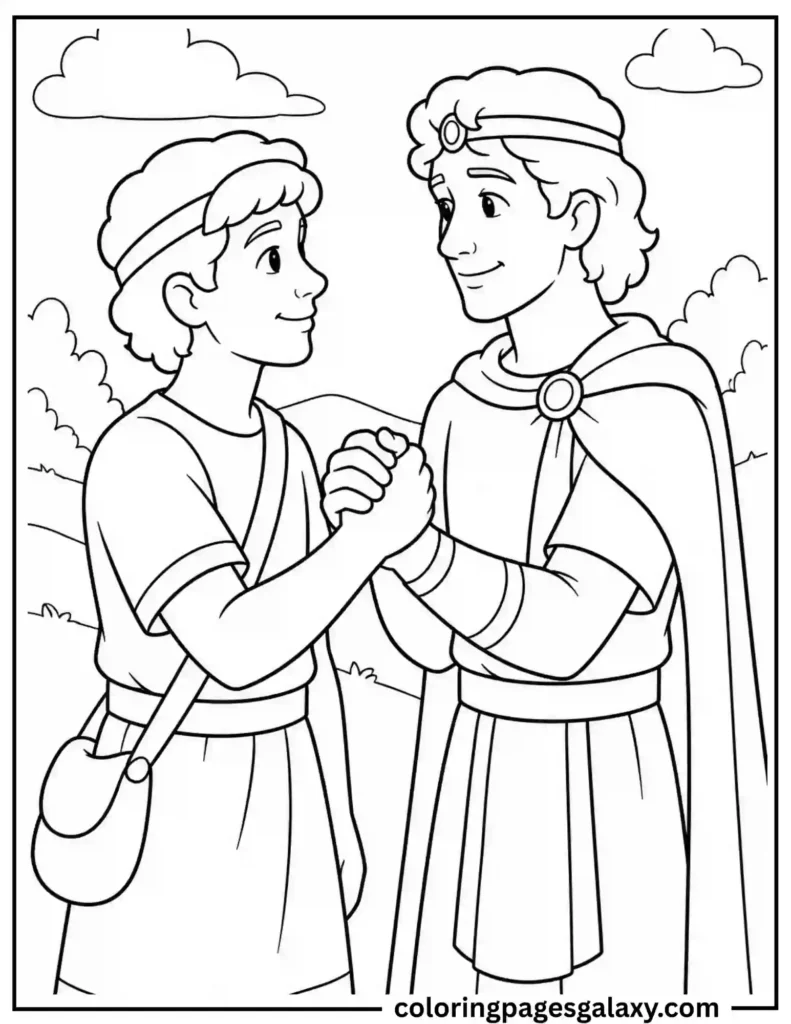 David And Jonathan Coloring Page