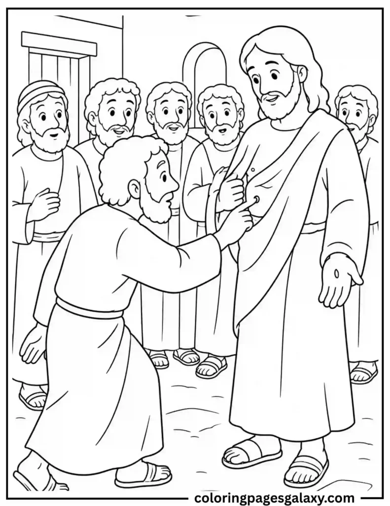 Doubting Thomas Coloring Page