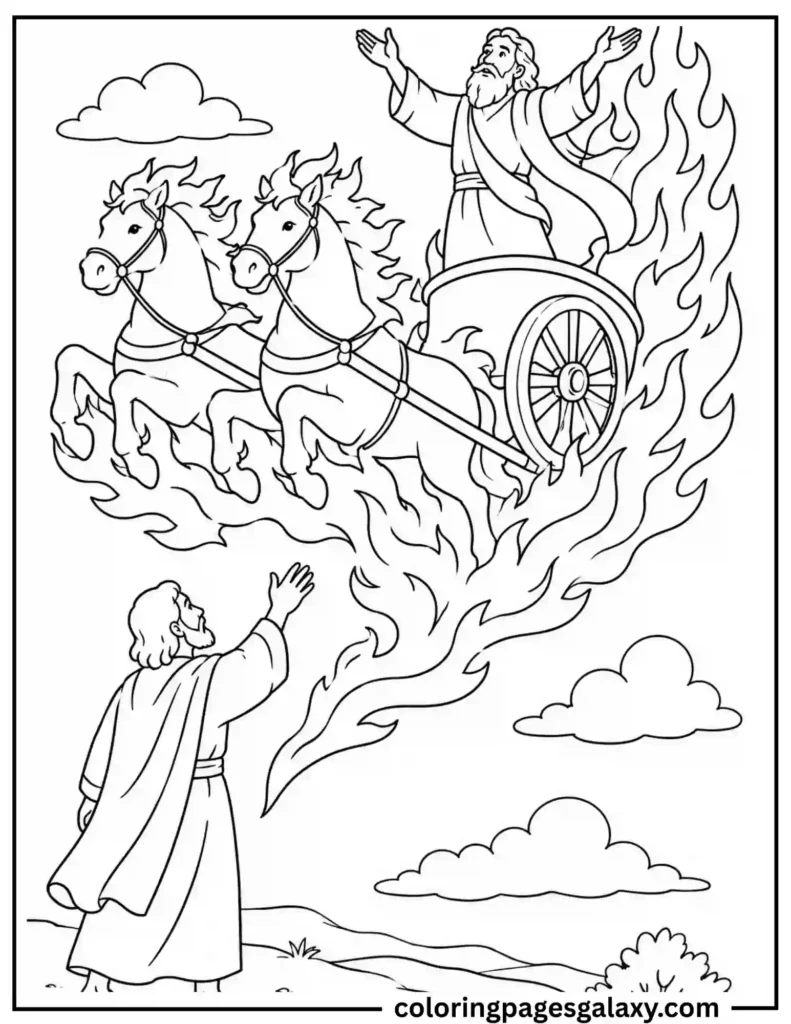 Elijah Chariot Of Fire Coloring Page