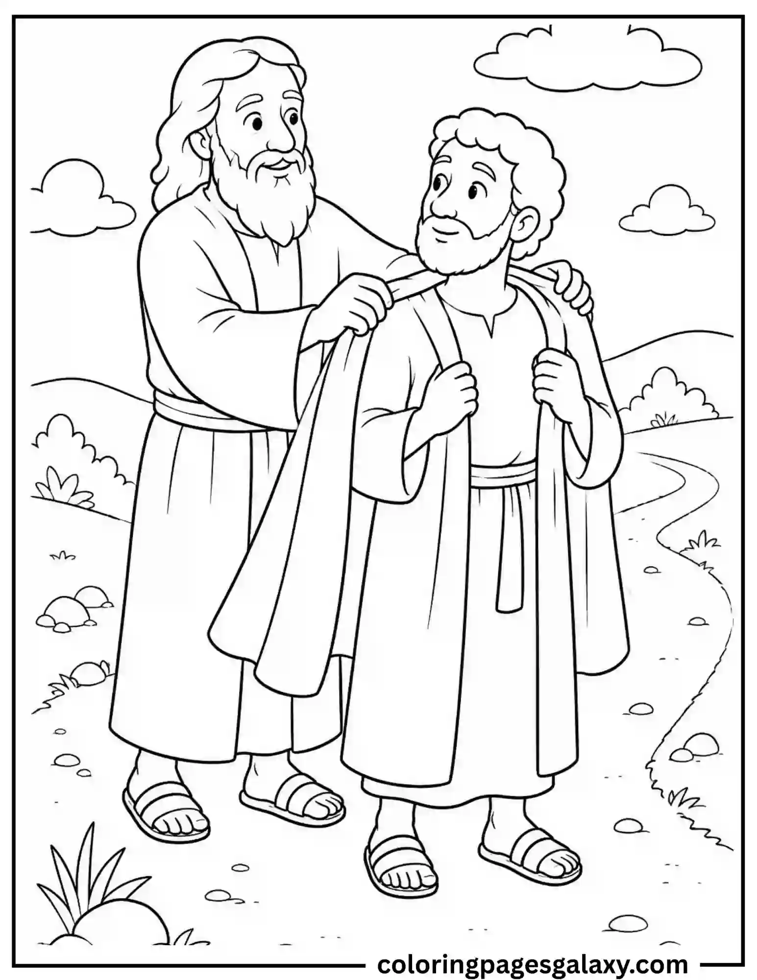 Elijah Chooses Elisha Coloring Page