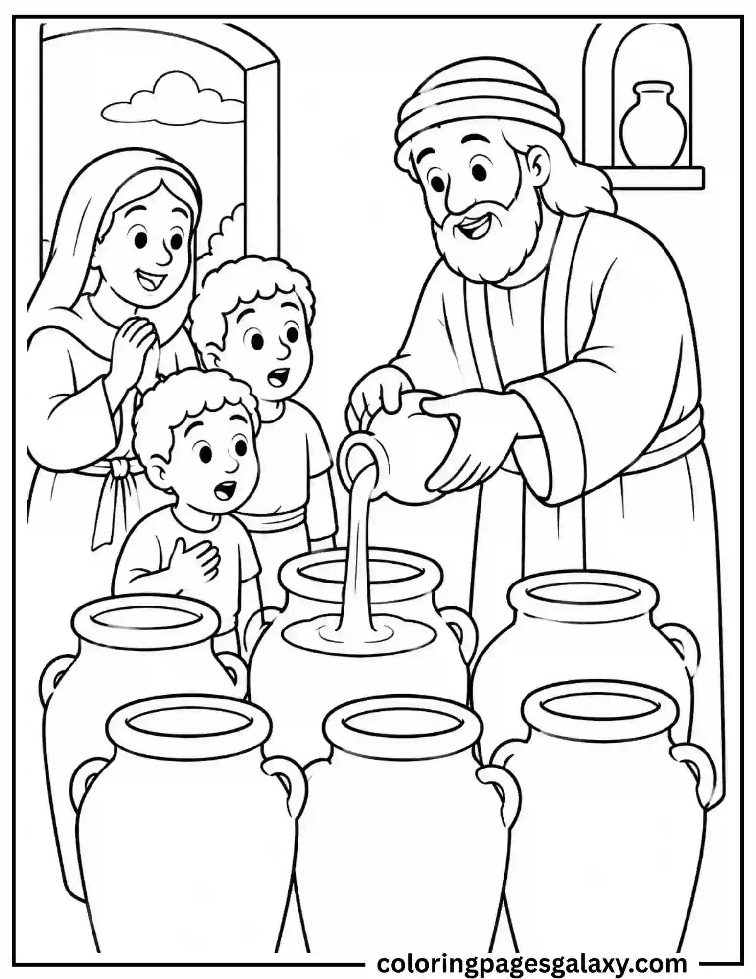 Elisha And The Widow’s Oil Coloring Page