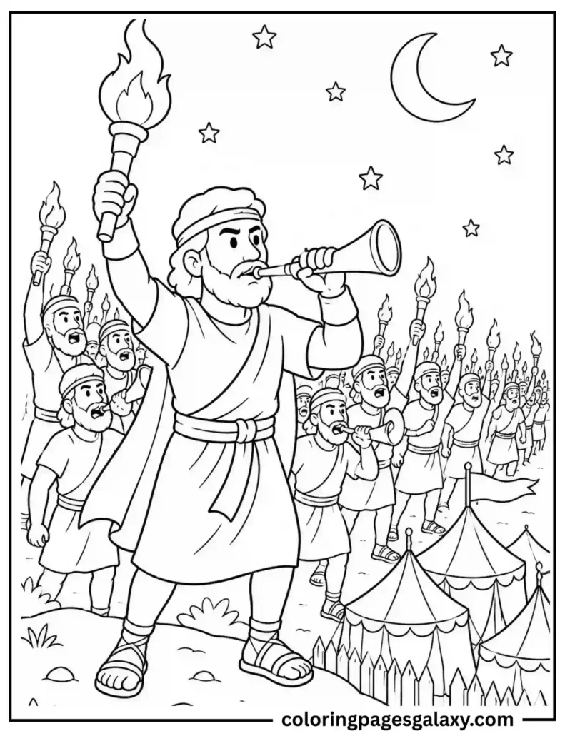 Gideon And His 300 Men Coloring Page