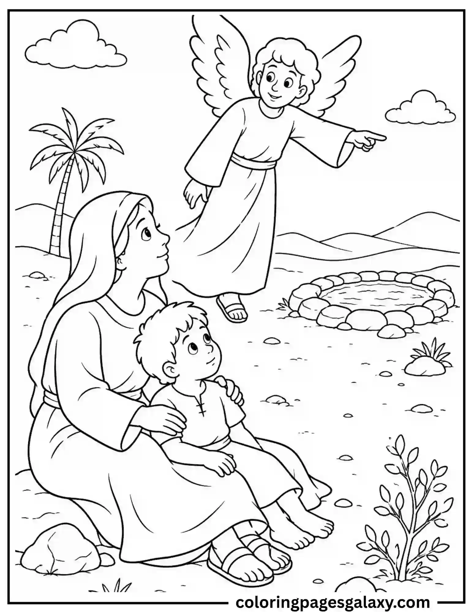 Hagar And Ishmael Coloring Page