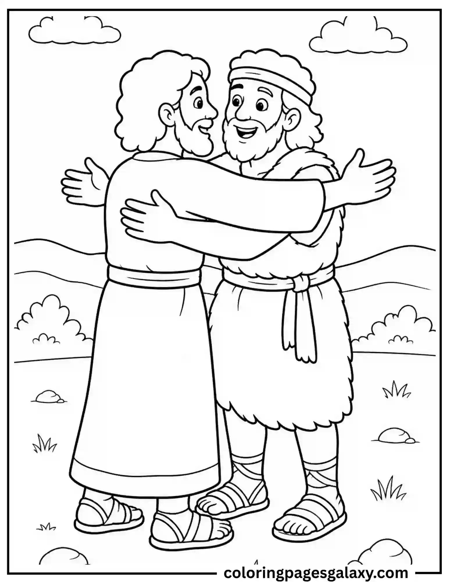 Jacob And Esau Reunite Coloring Page