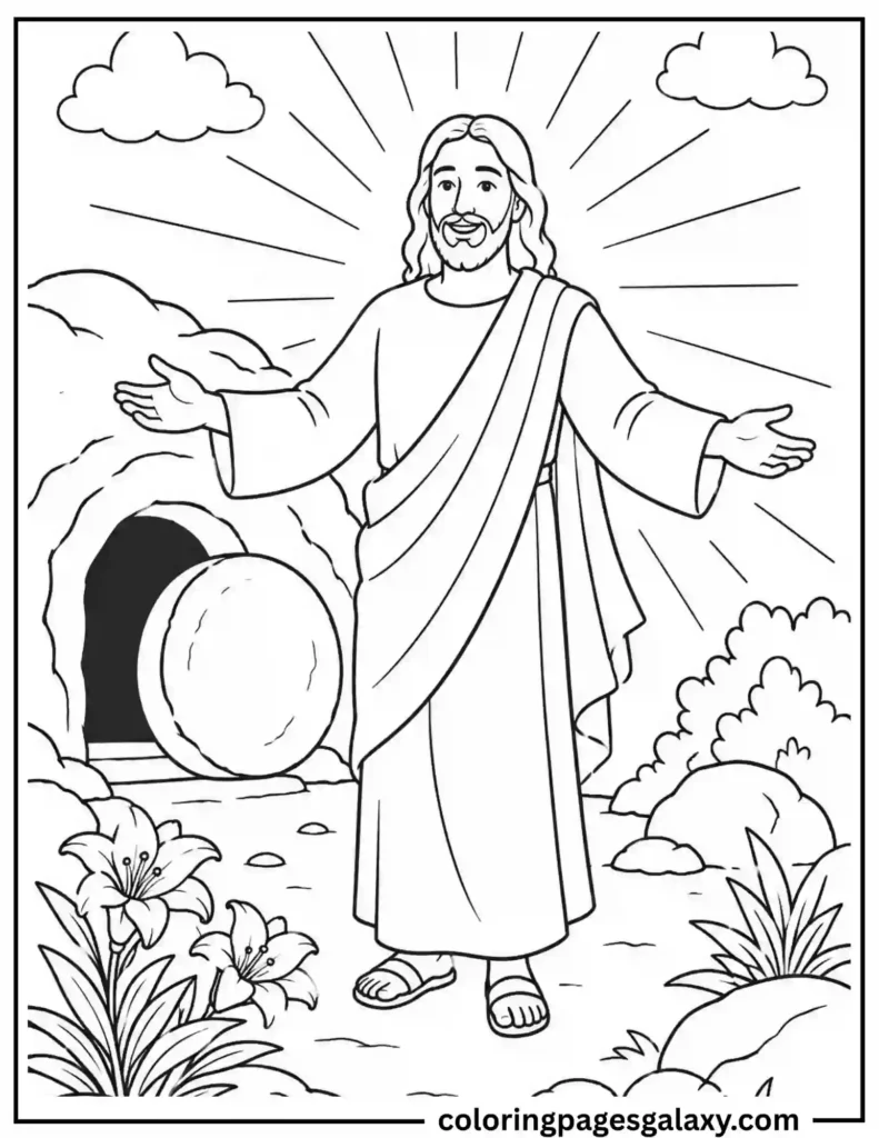 Jesus Resurrection Coloring Page