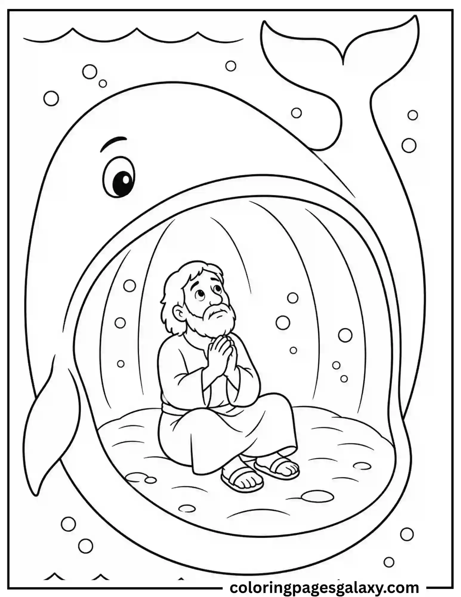 Jonah And The Whale Coloring Page