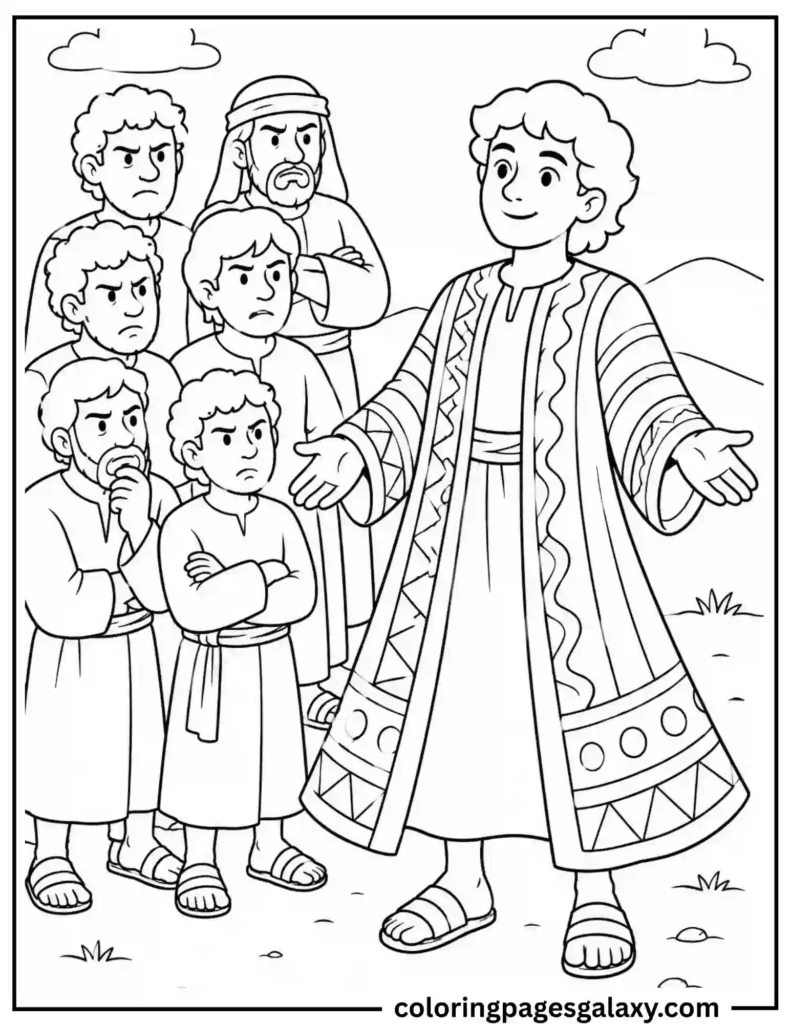 Joseph And The Coat Of Many Colors Coloring Page