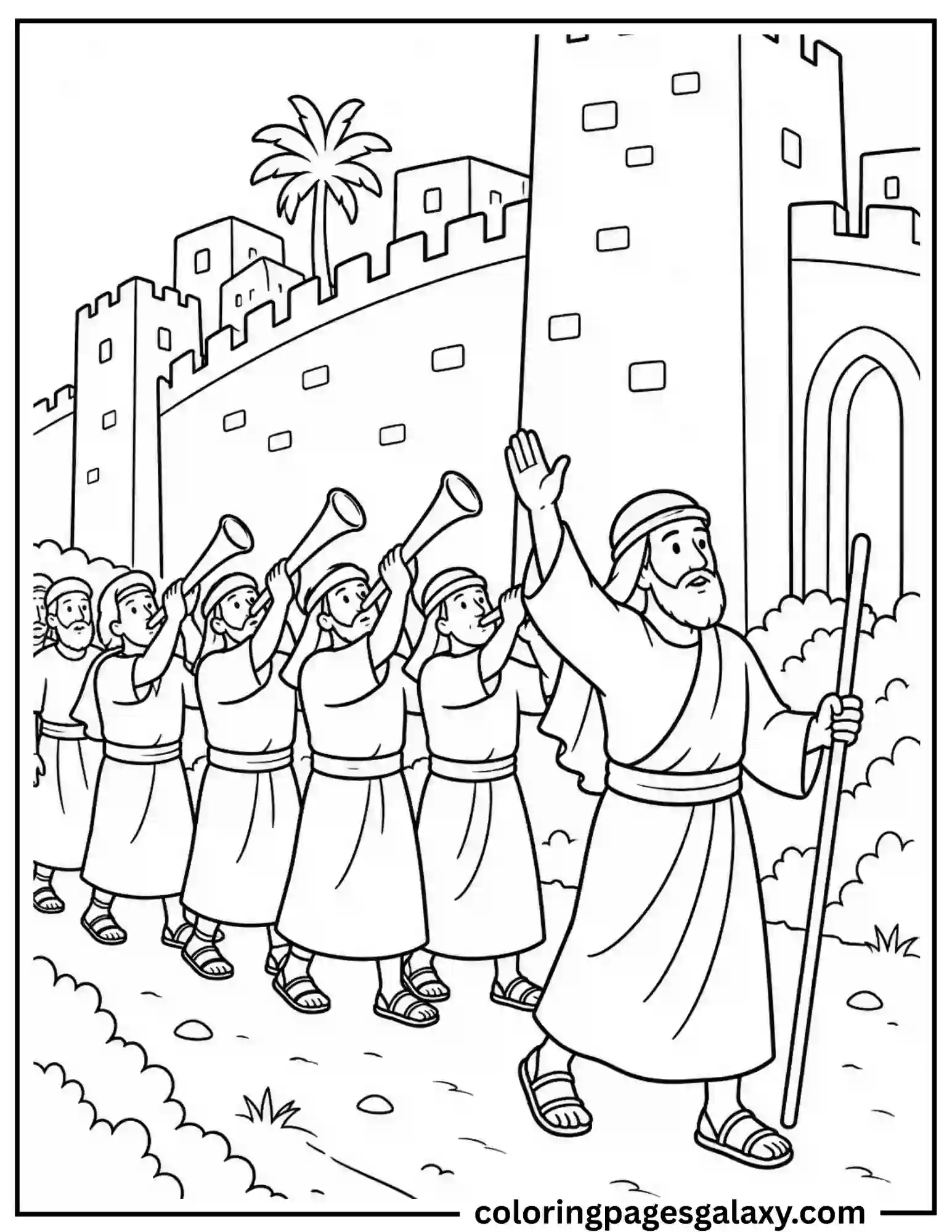 Joshua And The Battle Of Jericho Coloring Page