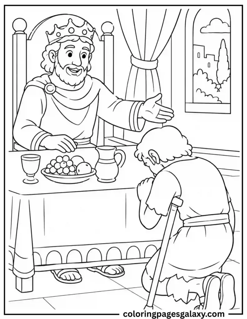 King David And Mephibosheth Coloring Page