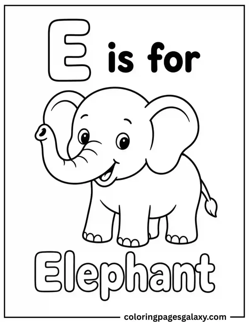 Letter E Coloring Page