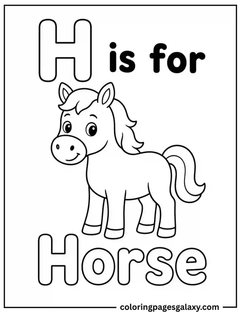 Letter H Coloring Page
