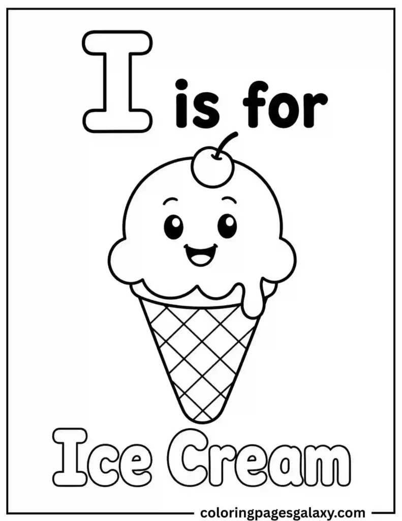 Letter I Coloring Page