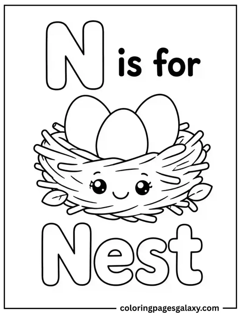 Letter N Coloring Page