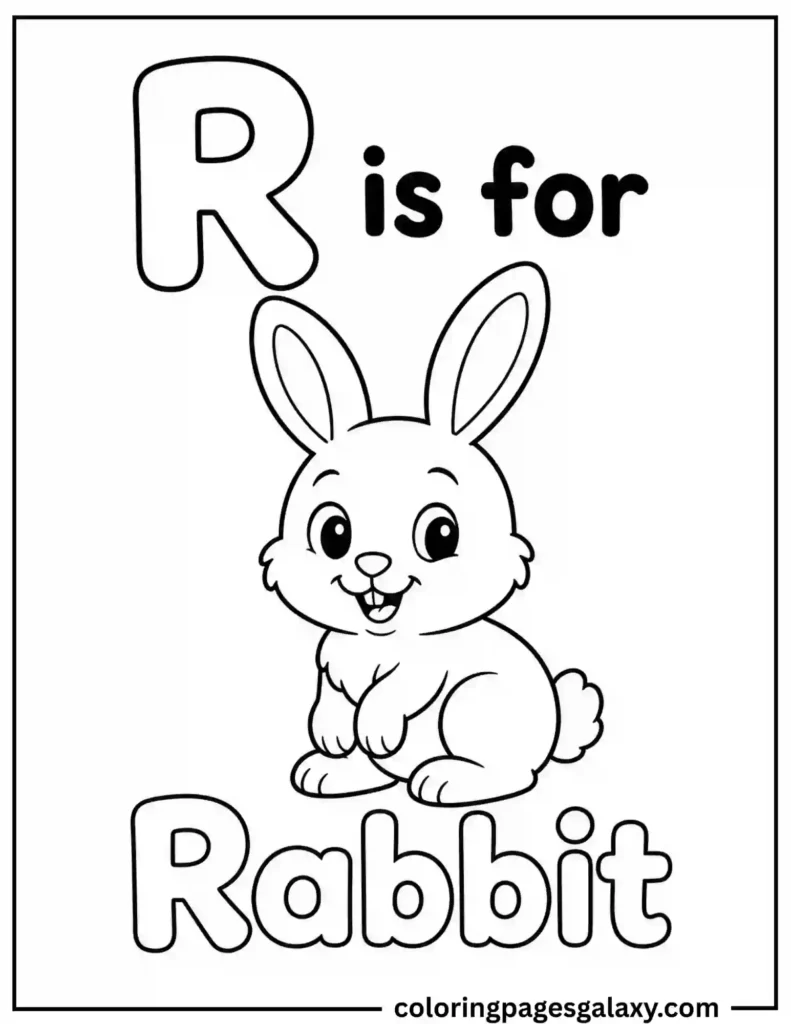 Letter R Coloring Page
