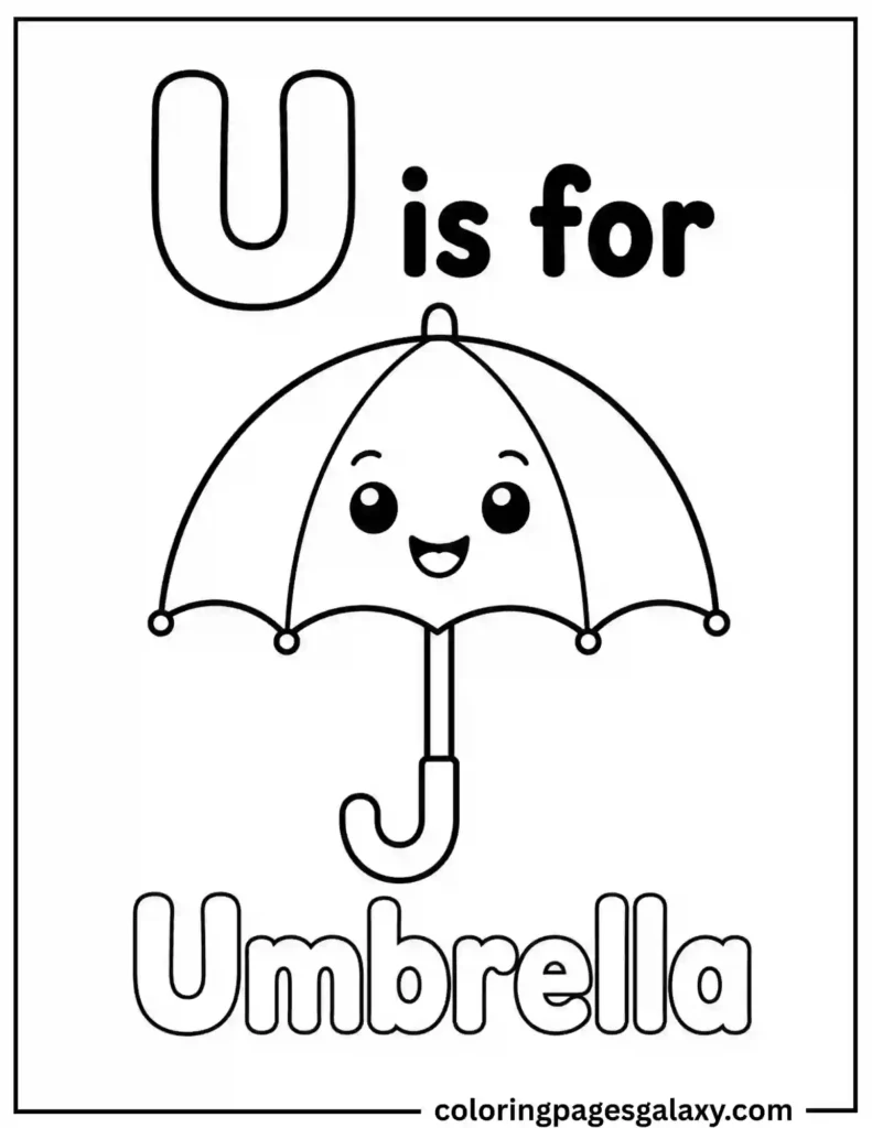 Letter U Coloring Page