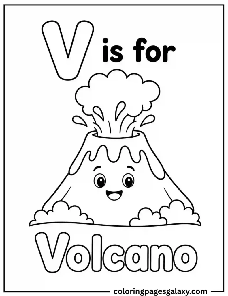 Letter V Coloring Page