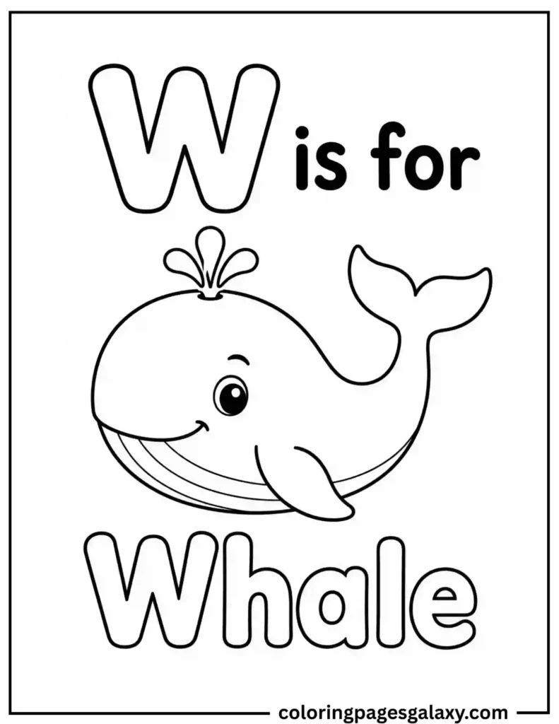 Letter W Coloring Page