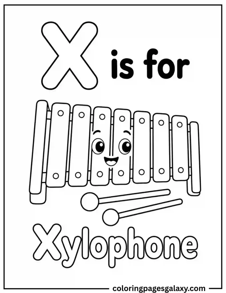 Letter X Coloring Page