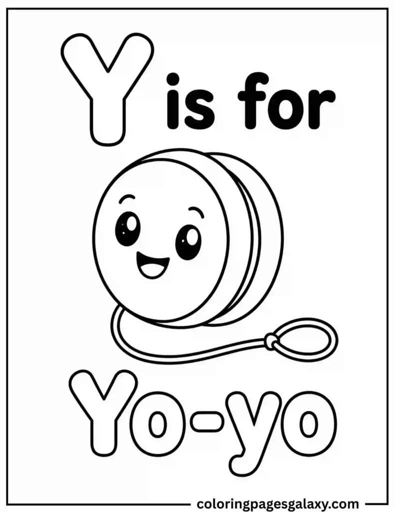 Letter Y Coloring Page