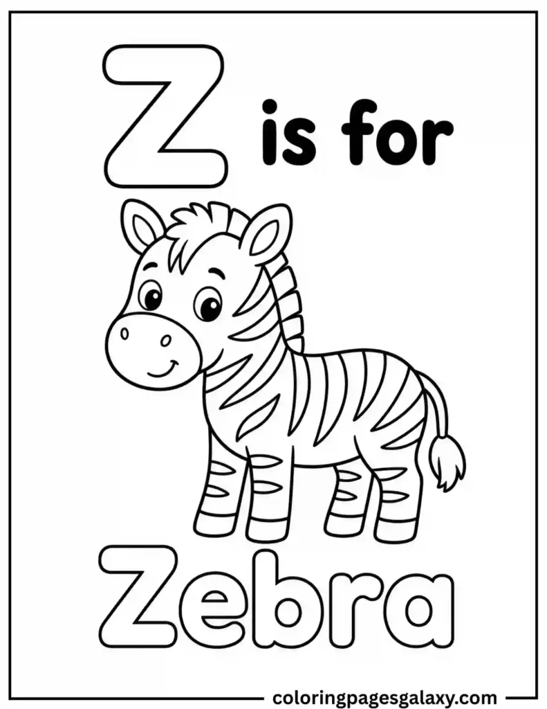 Letter Z Coloring Page