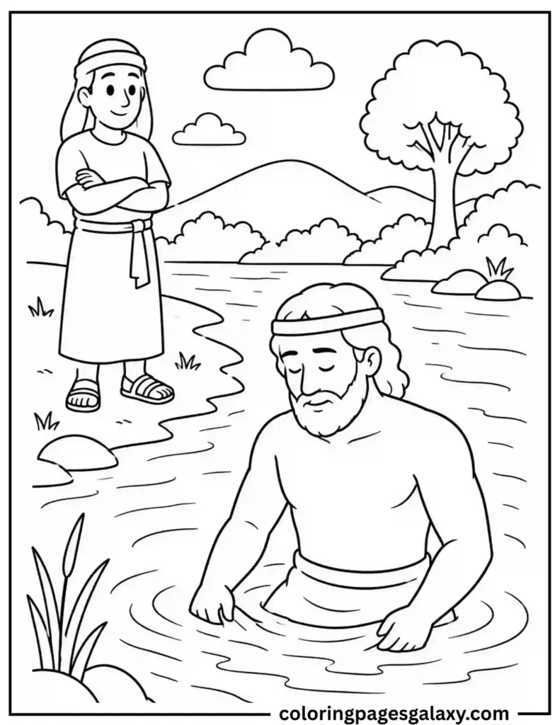 Naaman Is Healed Coloring Page