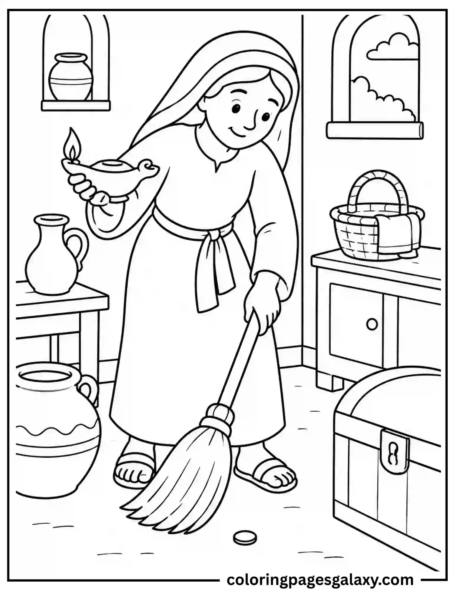 Parable Of The Lost Coin Coloring Page