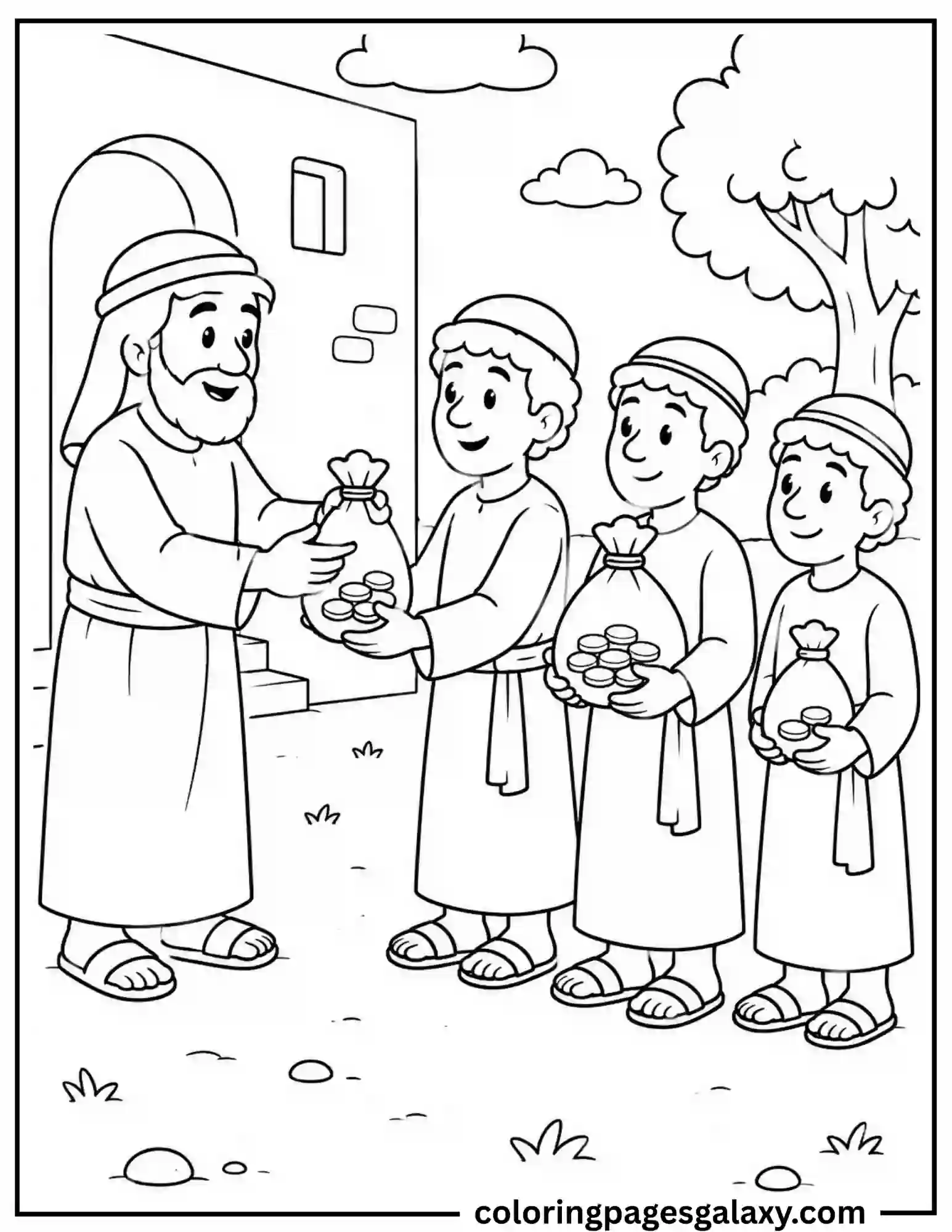 Parable Of The Talents Coloring Page