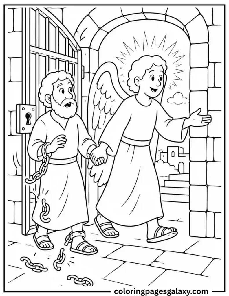 Peter Escapes From Prison Coloring Page
