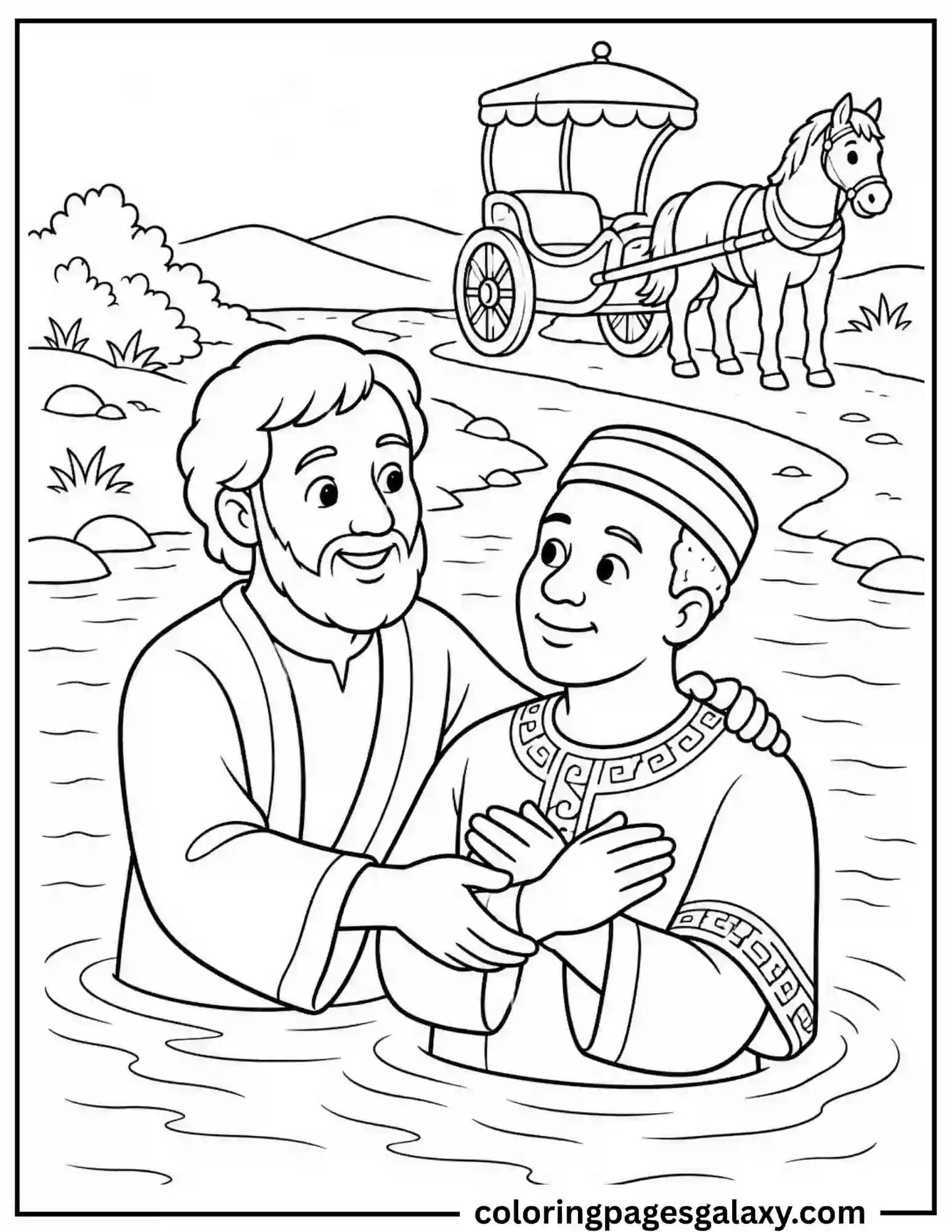 Philip And The Ethiopian Coloring Page