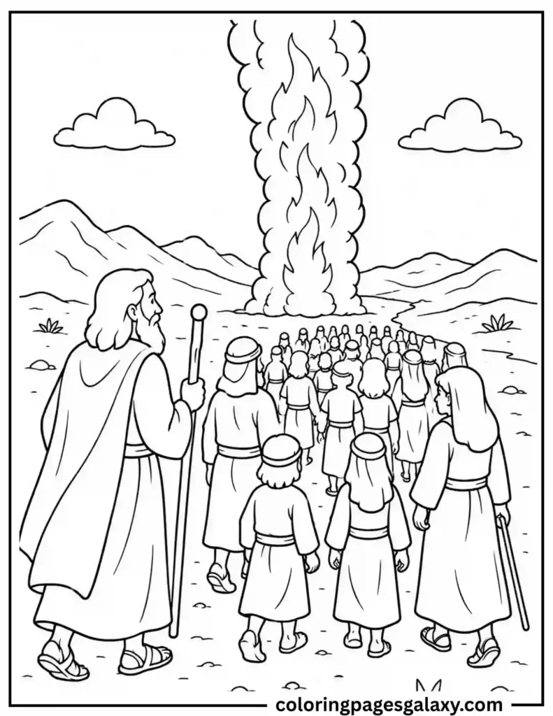Pillar Of Fire Coloring Page