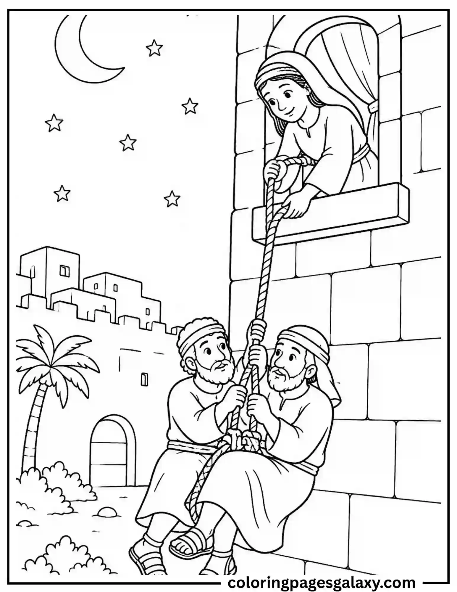 Rahab And The Spies Coloring Page