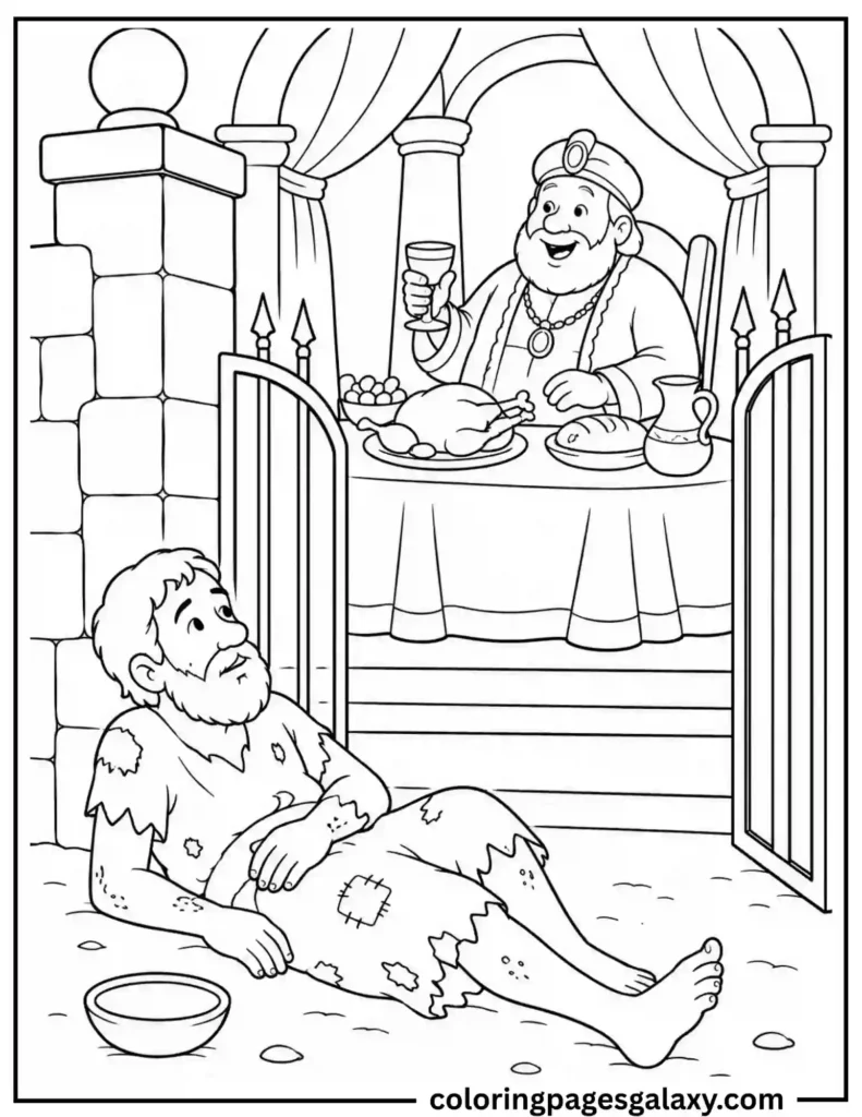 Rich Man And Lazarus Coloring Page