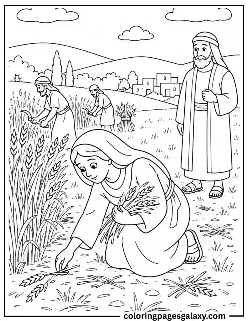 Ruth And Boaz Coloring Page