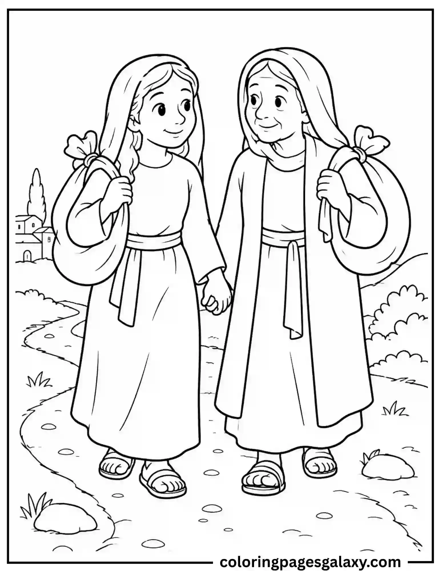 Ruth And Naomi Coloring Page