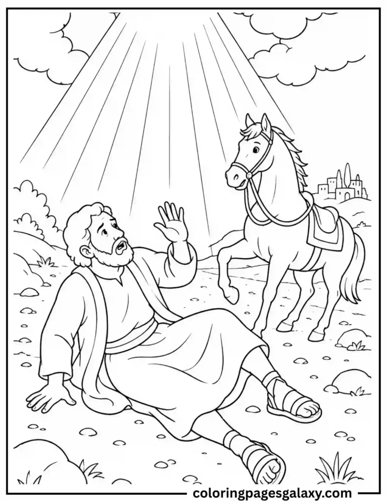 Saul On The Road To Damascus Coloring Page