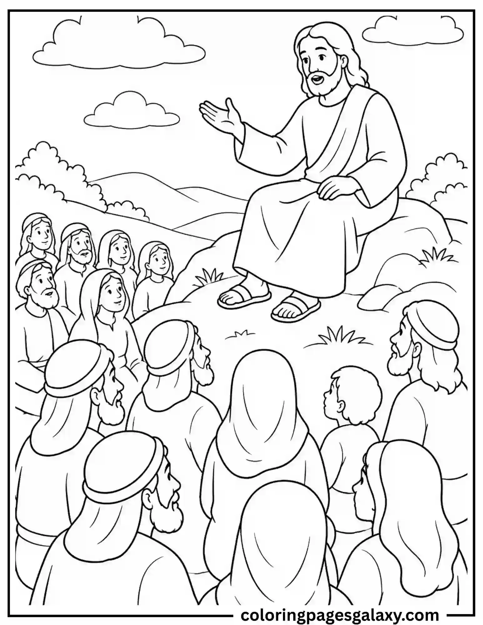 Sermon On The Mount Coloring Page