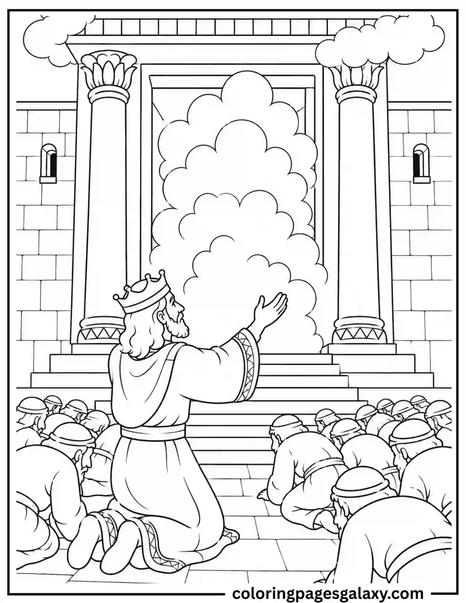 Solomon Builds The Temple Coloring Page