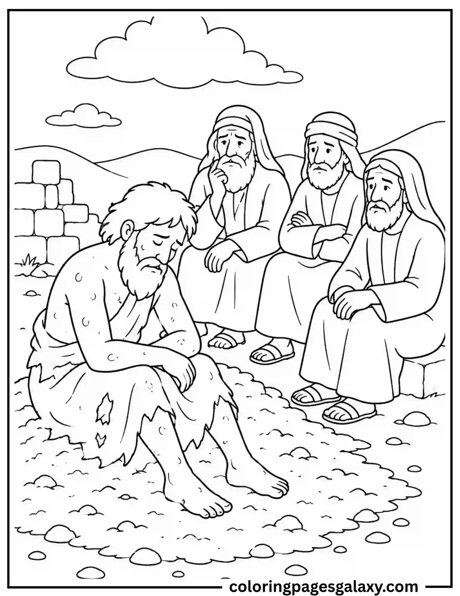 Story Of Job Coloring Page
